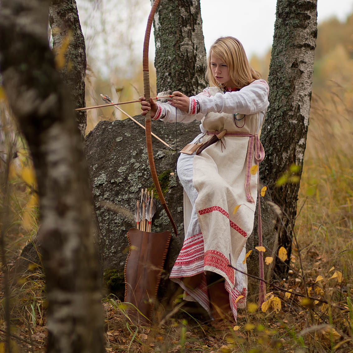 Sexy photo Girls in Slavic costumes in Srinagar